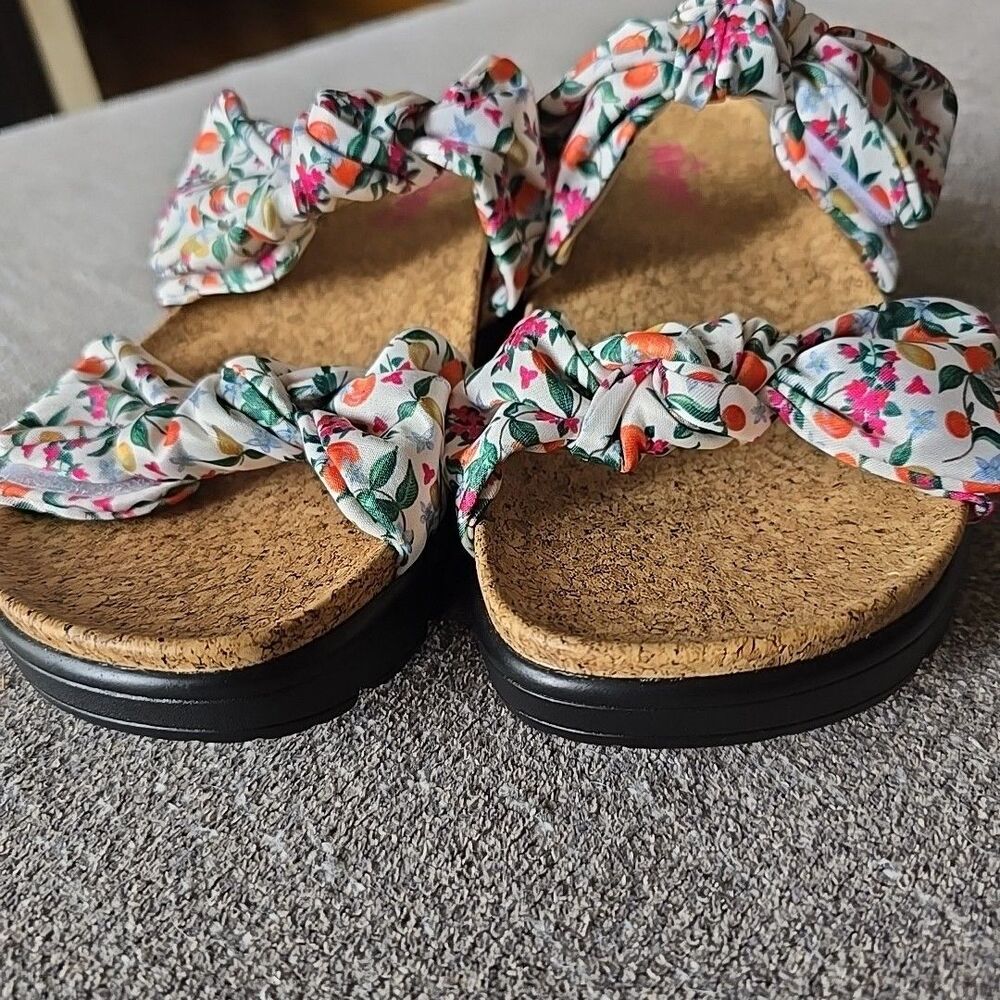 Alegria Dream Fit Slide Sandals Sage Orchard EUC No Box Adjustable Floral EU 40 - Picture 2 of 9